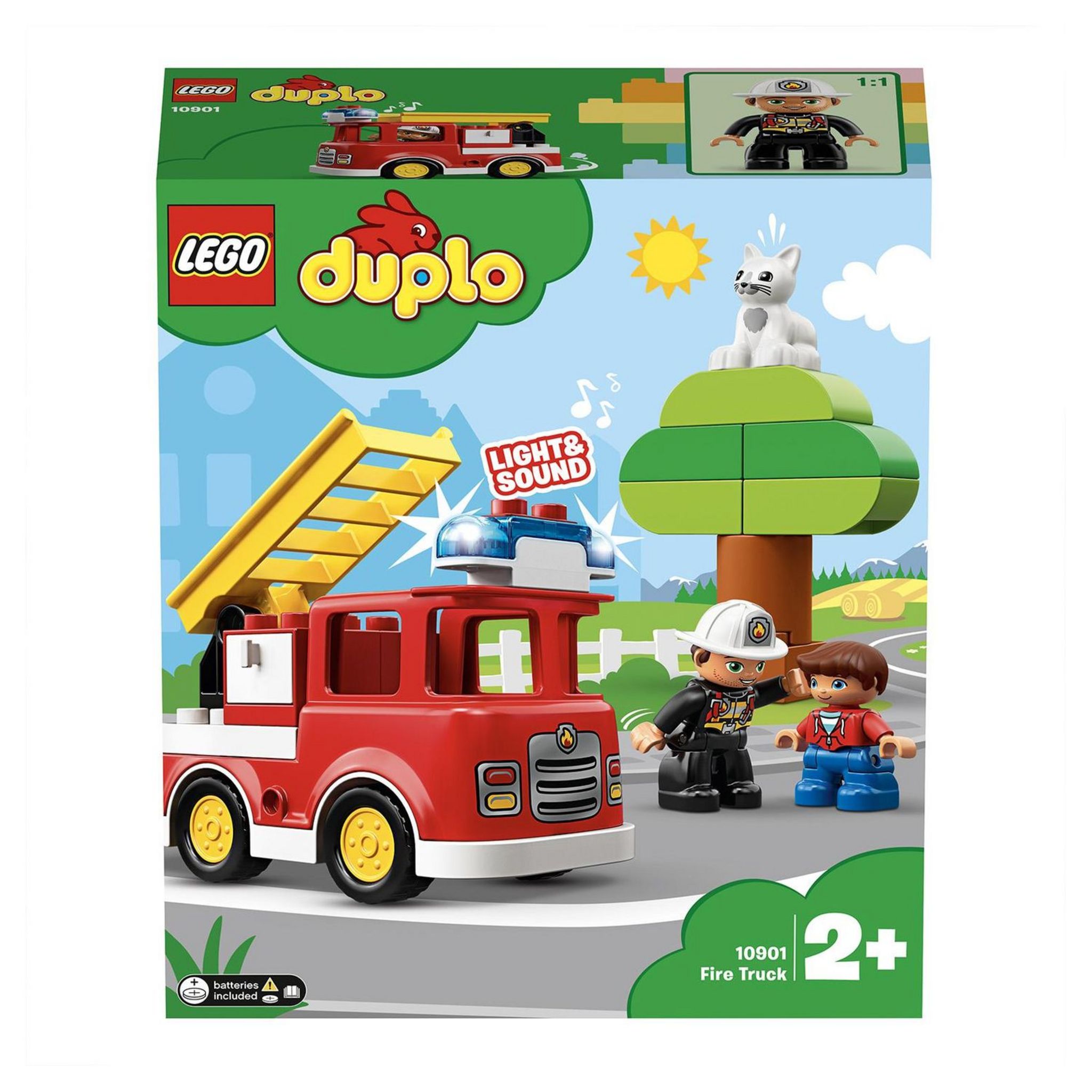 LEGO 10969 Duplo Town Le Camion de Pompiers, Jouet de Construction, avec  Lumières et Sirène, Figurine Chat, Centre de Secours, Jeu Éducatif 2 Ans :  : Jeux et Jouets