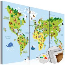 Tableau en Liège  Carte du Monde - Children's World  (Multicolore)