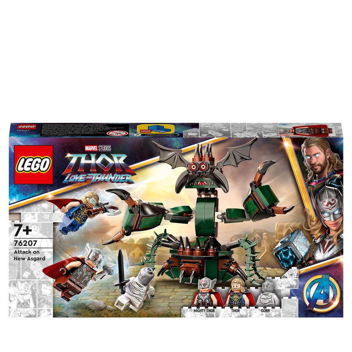 LEGO Marvel 76207 Attaque sur le Nouvel Asgard, Jouet à Construire avec Thor Avengers