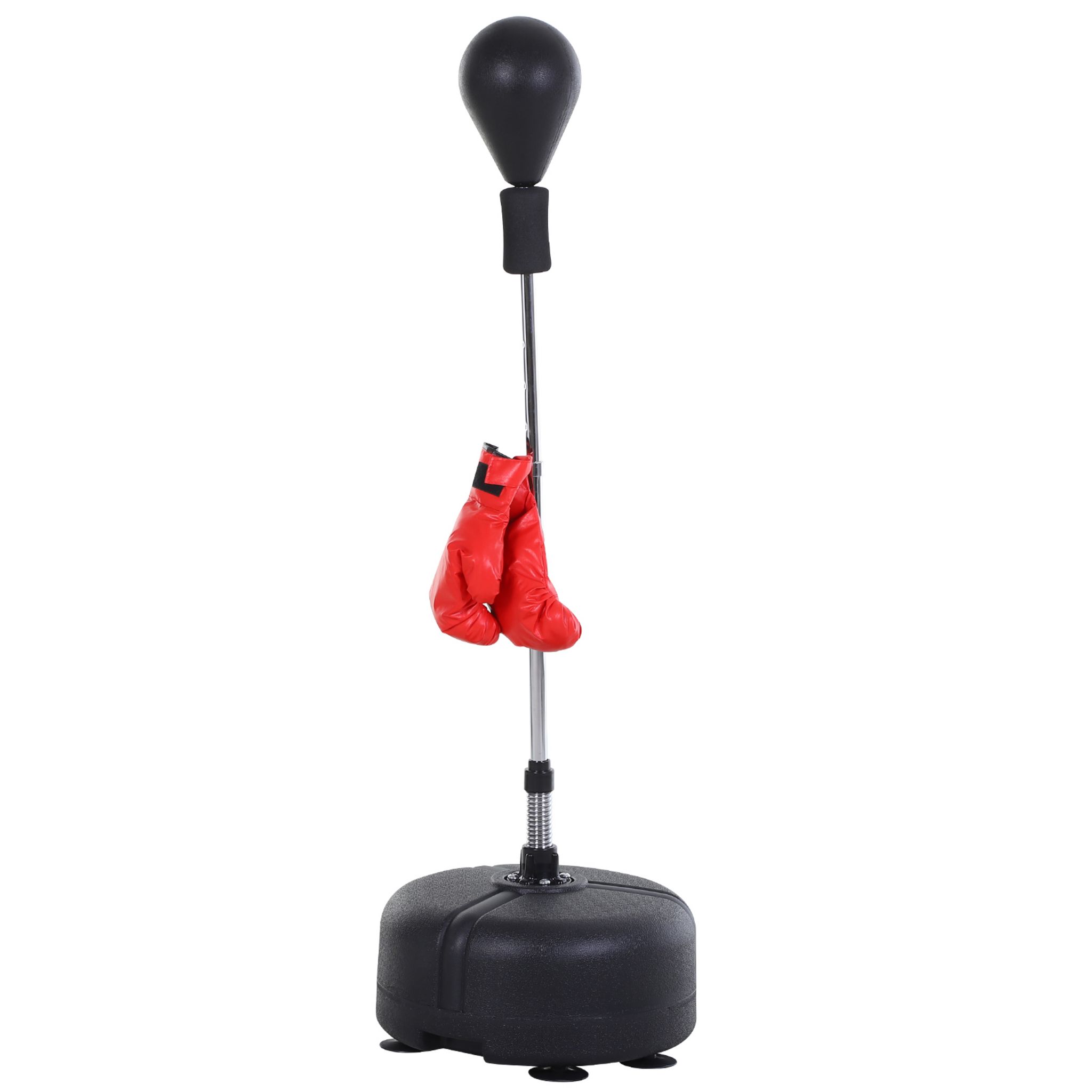 Homcom - Punching ball poire de vitesse boxe avec support plateau tournant  + pompe MDF acier revêtement synthétique rouge noir