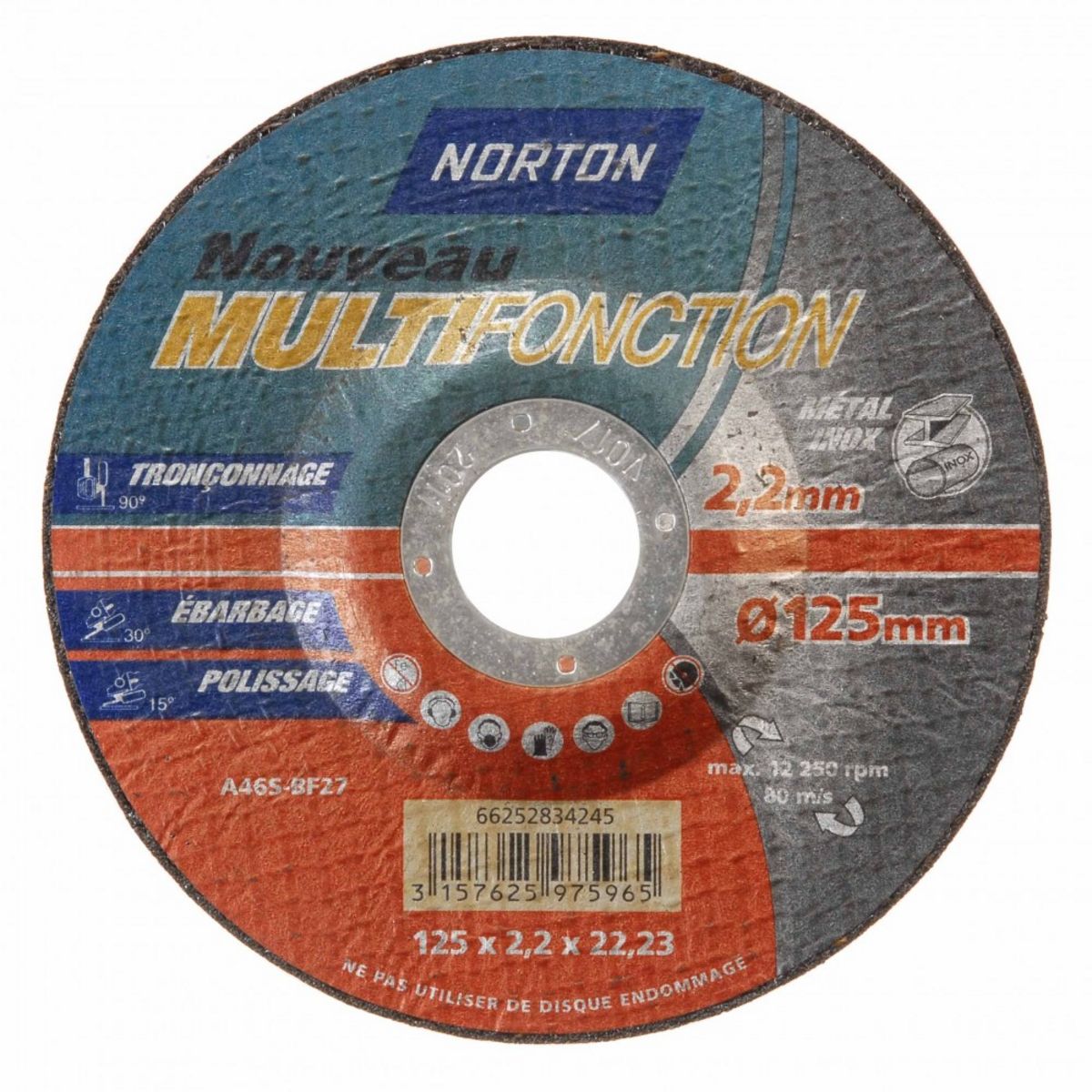 Norton Disque à tronçonner multi-fonctions pour multimatière NORTON, Diam.125 mm
