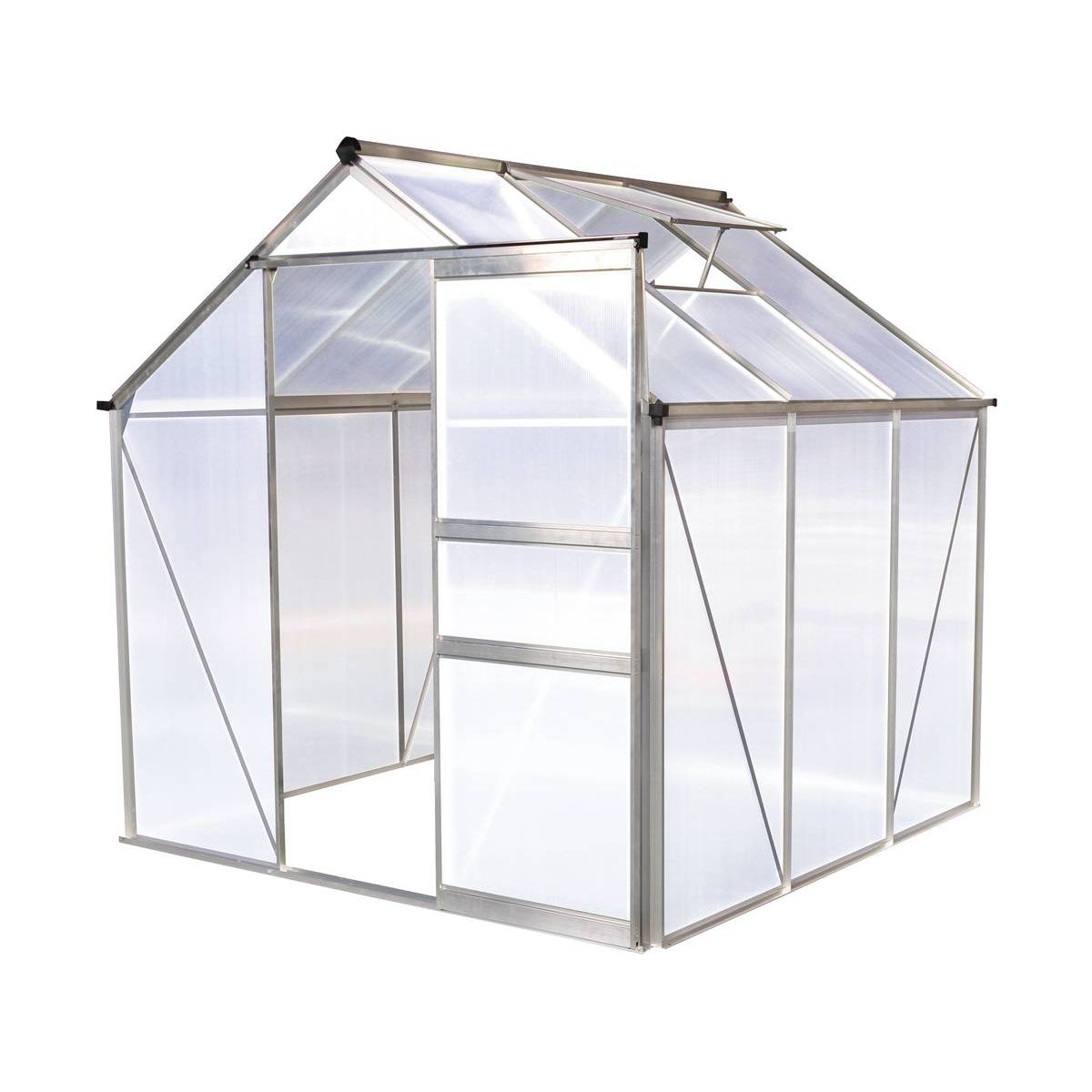 Serre De Jardin Polycarbonate 13m2 Avec Base Habitat et Jardin Serre jardin polycarbonate Hortensia - 3,65m² pas cher -  Auchan.fr