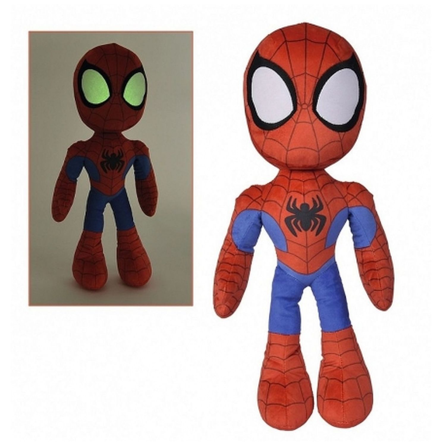 Peluche Spiderman phosphorescente 50cm - Peluches Pas Chères