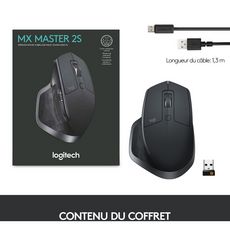 Logitech Souris sans fil MX Master 2S - Graphite