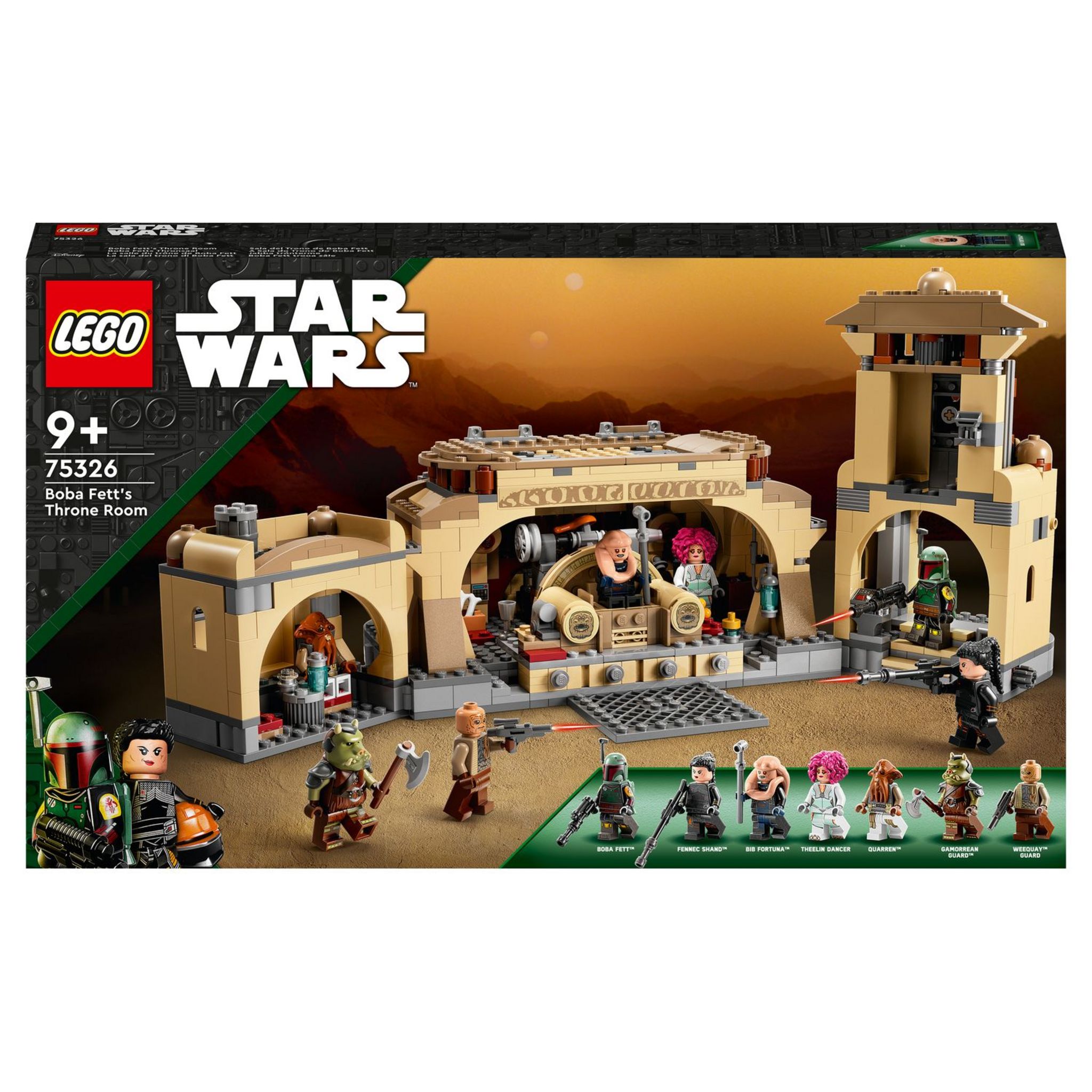 LEGO Star Wars 75326 - La Salle du Trône de Boba Fett, Jouet à