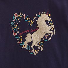 IN EXTENSO T-shirt manches longues cheval fille (Bleu marine )