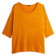 IN EXTENSO T-shirt manches 3/4 jaune moutarde grande taille femme (Jaune foncé)
