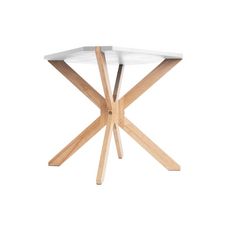 Leitmotiv Table d'appoint scandinave en bois Miste - L. 60 x H. 40 cm - Blanc