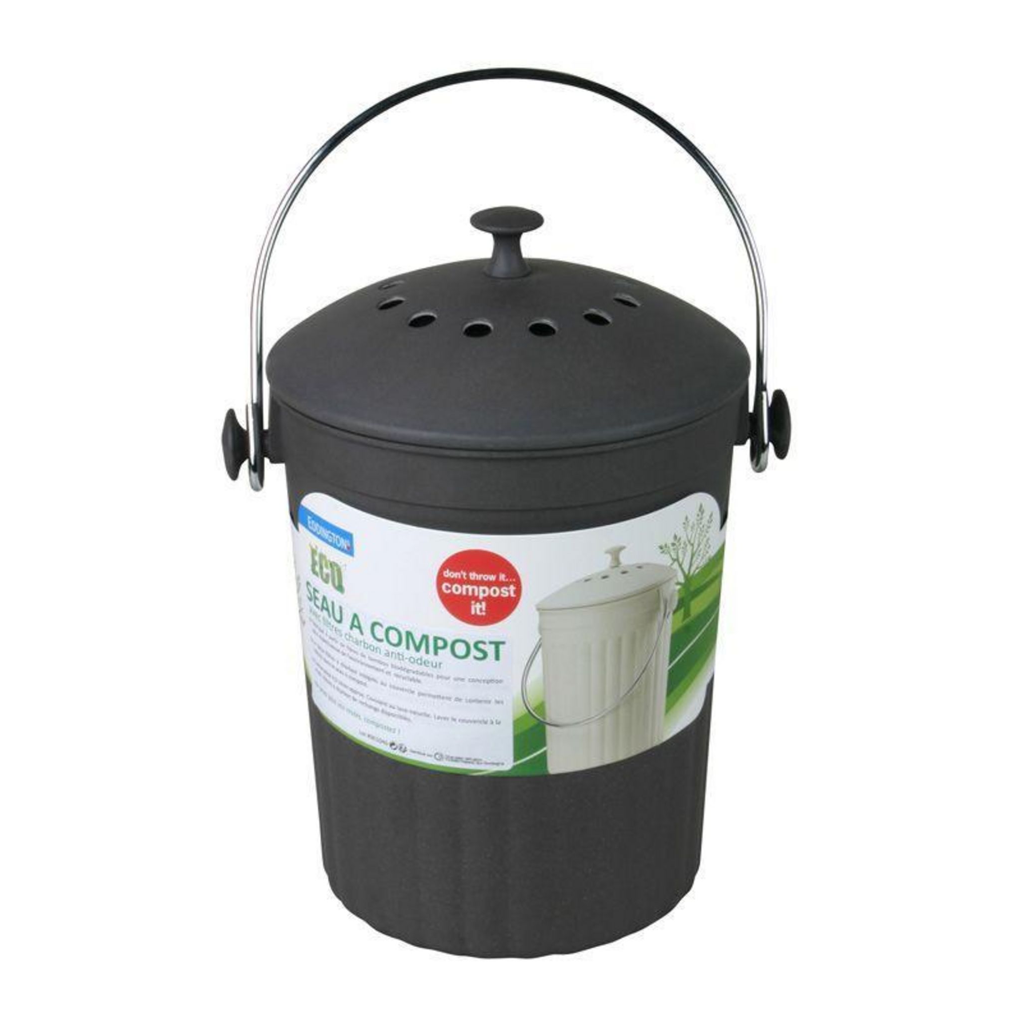 Poubelle à compost 6L avec filtre à charbon actif