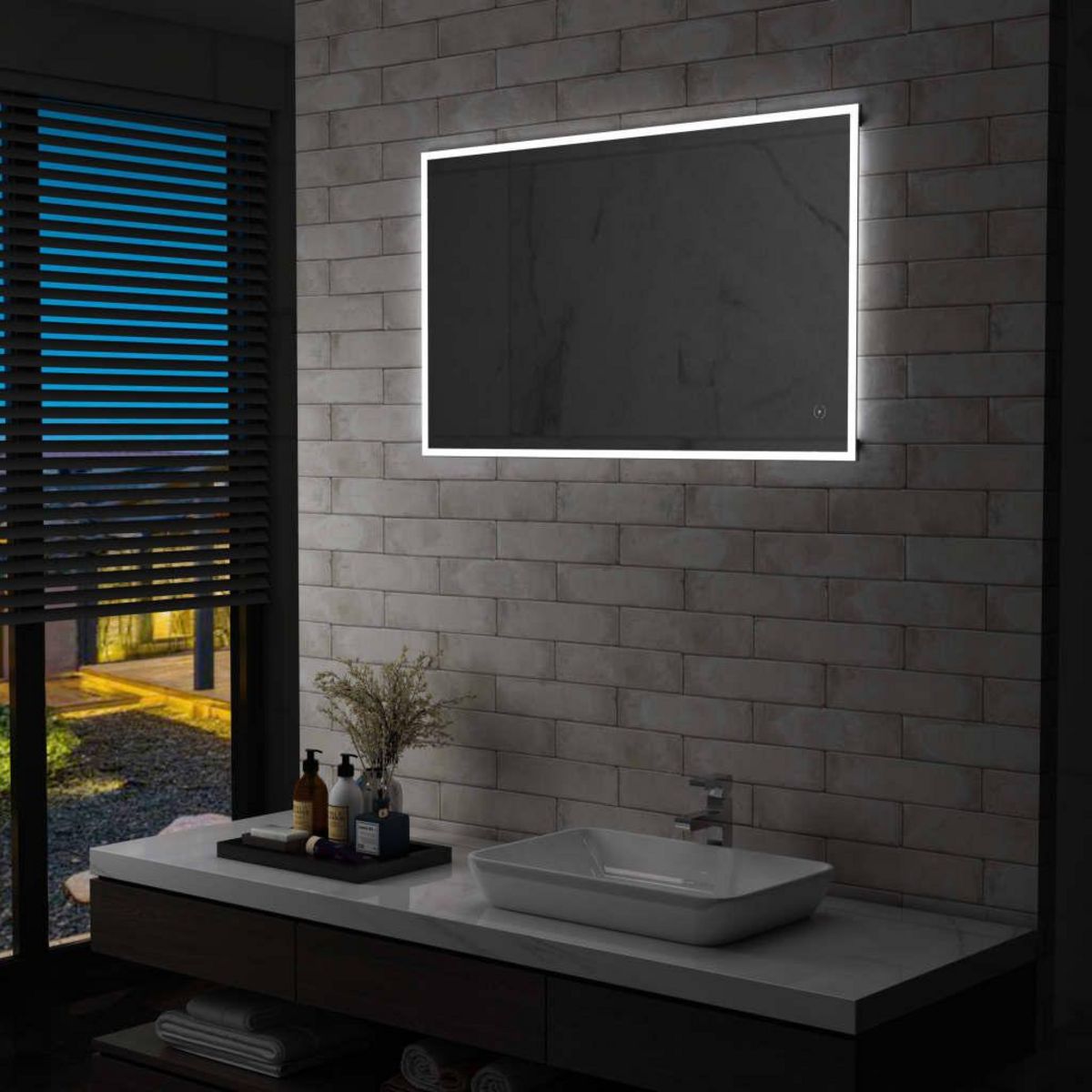 VIDAXL Miroir mural a LED de salle de bain et capteur tactile 100x60cm