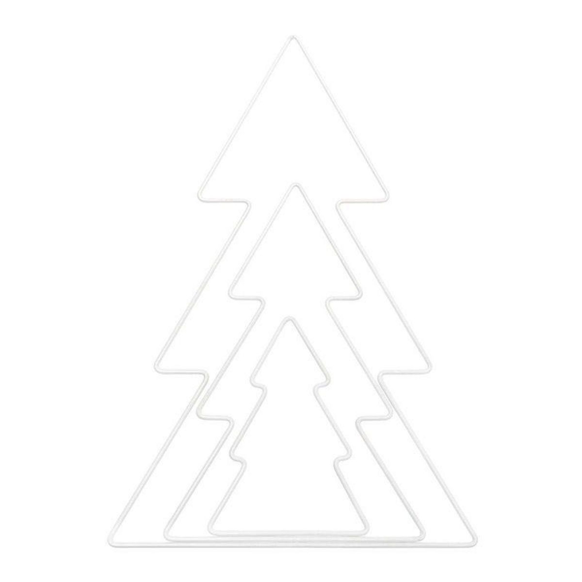 RICO DESIGN Sapin métallique blanc 11 x 10,5 cm