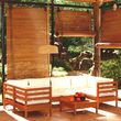 Salon de jardin 7 pcs avec coussins Marron miel Bois de pin