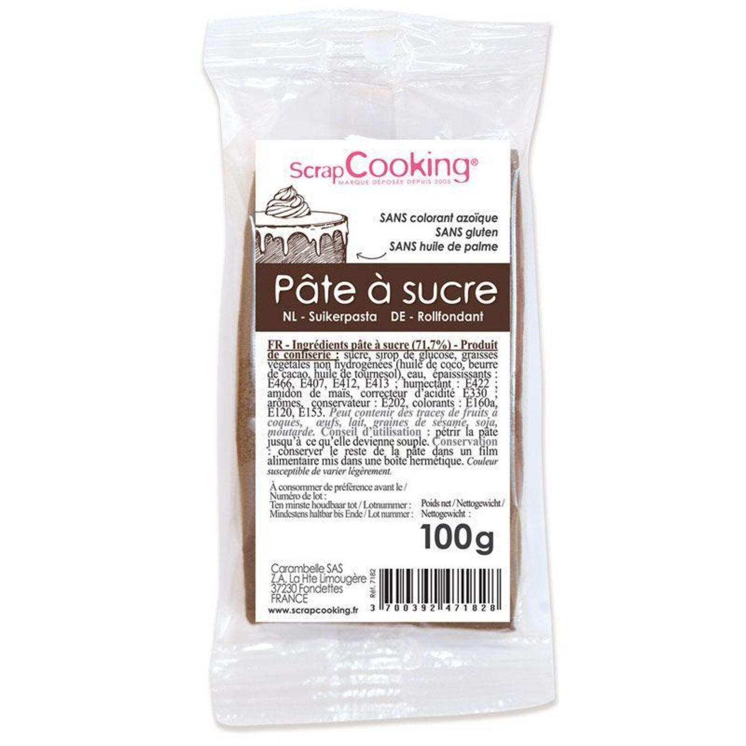 Pâte à sucre grise 100g SCRAPCOOKING® - Culinarion