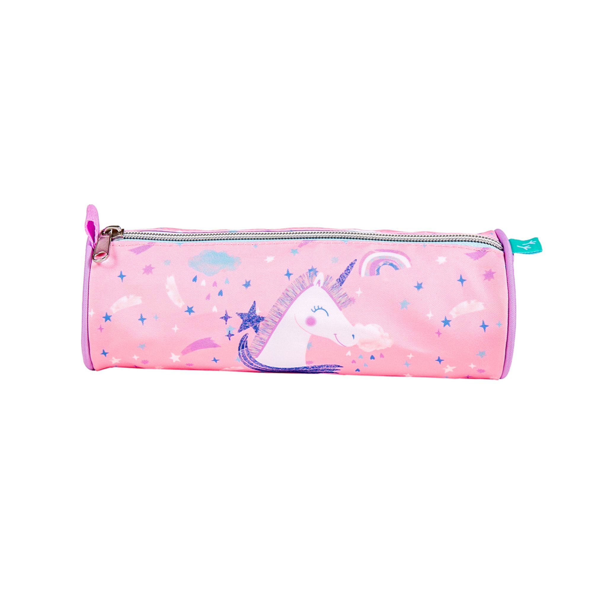 Trousse 1 compartiment rose licorne