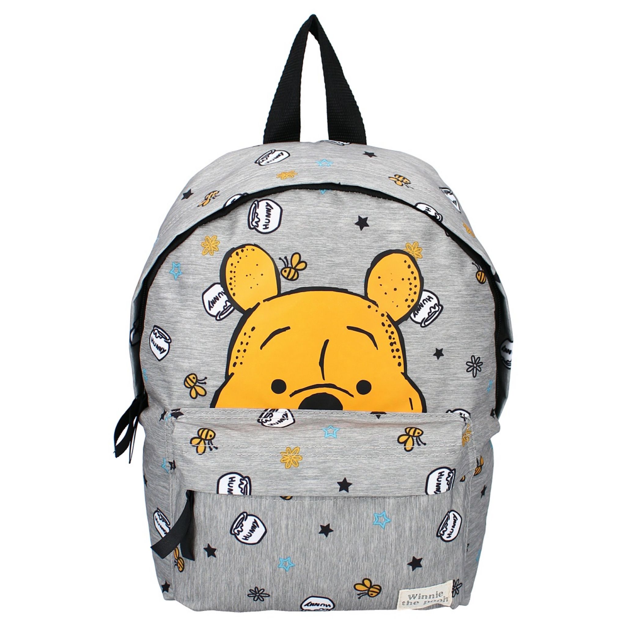 DISNEY Sac maternelle gris avec pochette avant Winnie l ourson pas