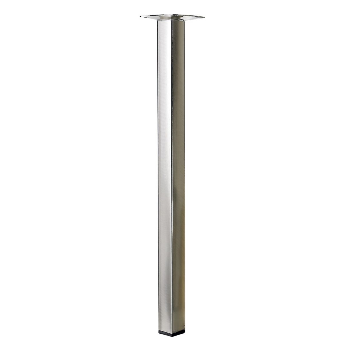 CENTRALE BRICO Pied de table basse carré fixe acier brossé gris, 40 cm