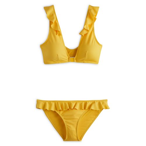 Bikini avec volants jaune femme