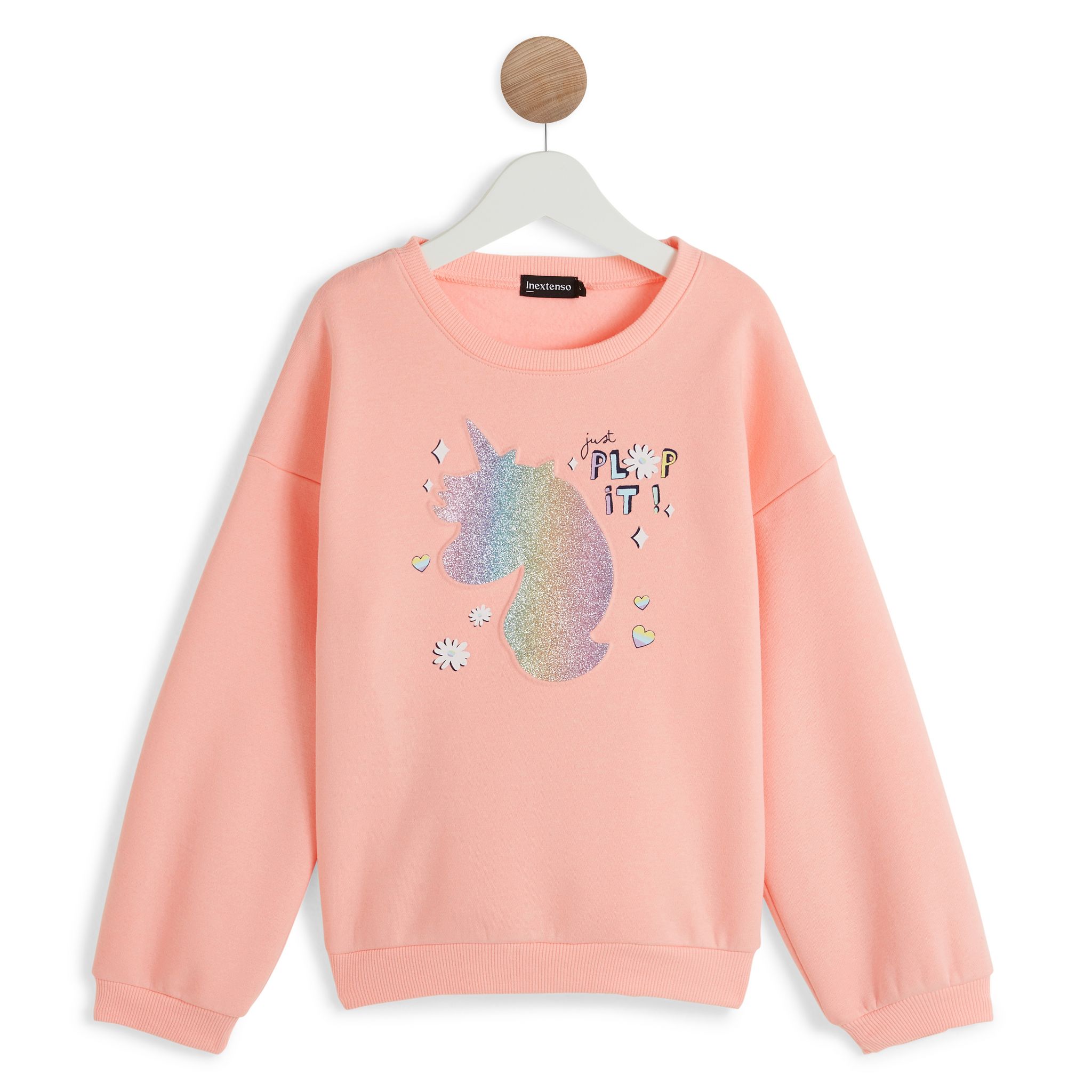 INEXTENSO Sweat licorne rose fille pas cher Auchan