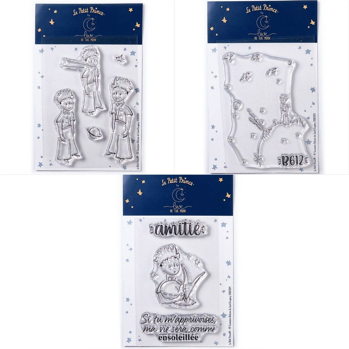 Youdoit 9 Tampons transparents Le Petit Prince Etoiles + Astéroïd + Renard