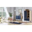 Chambre complète lit évolutif 70x140 - commode et armoire 1 porte Retro - Bois Bleu
