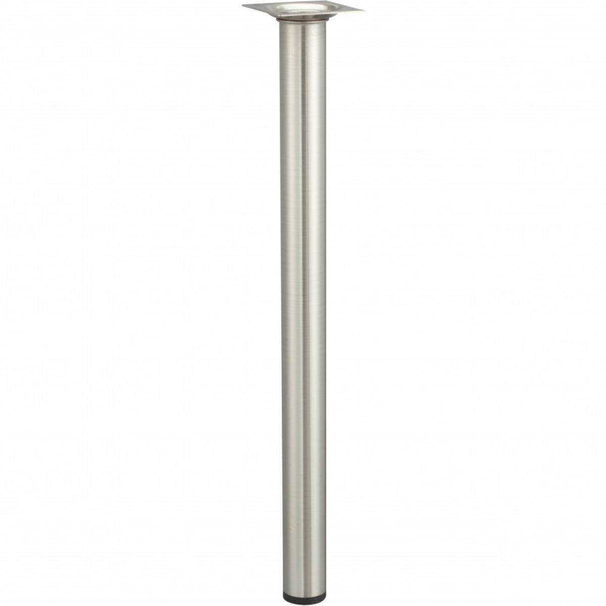 CENTRALE BRICO Pied de table basse cylindrique fixe acier brossé gris, 40 cm