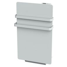 CARRERA Sèche-serviettes électrique 500W avec soufflerie 900W à rayonnement en verre blanc