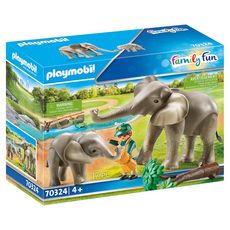 PLAYMOBIL 70324 - Family Fun - Eléphants et soigneur