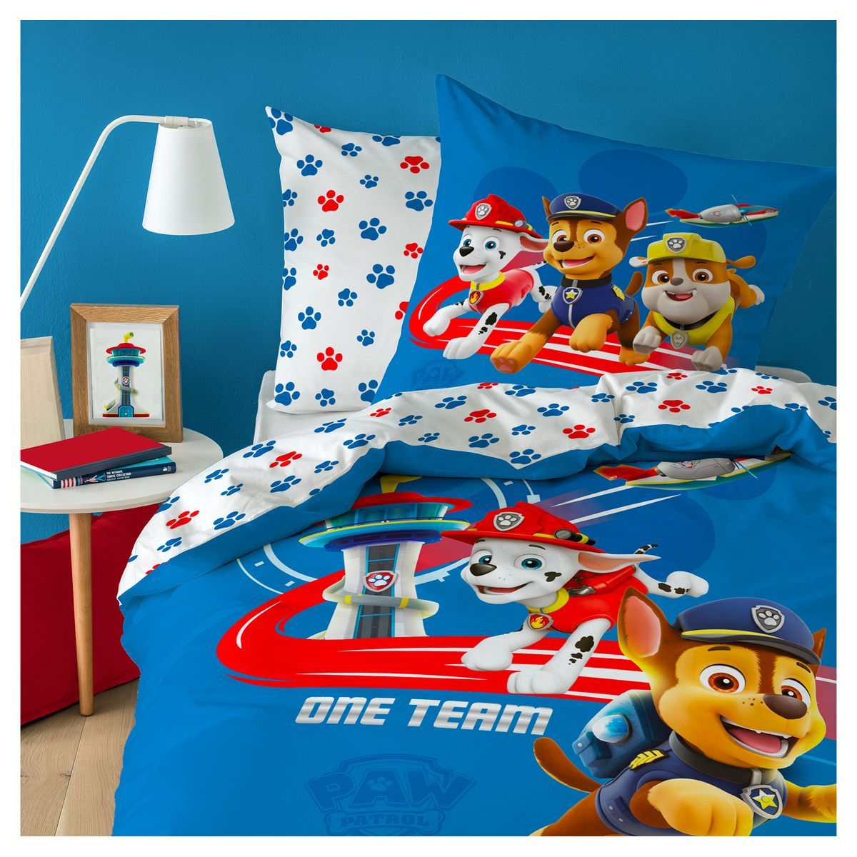 PAT PATROUILLE Parure housse de couette enfant fantaisie en coton 57 fils  PATROUILLE pas cher 