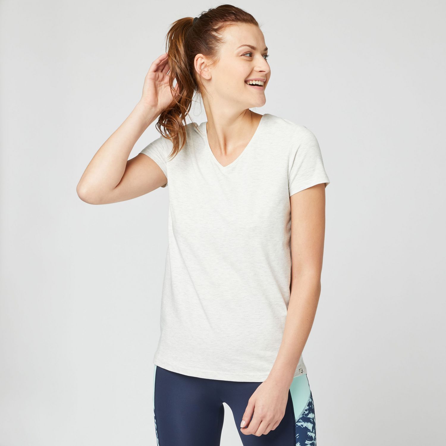 INEXTENSO T shirt manches courtes uni blanc femme pas cher Auchan