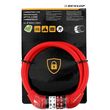 Cadenas a code 4 chiffre antivol avec spirale velo trottinette rouge