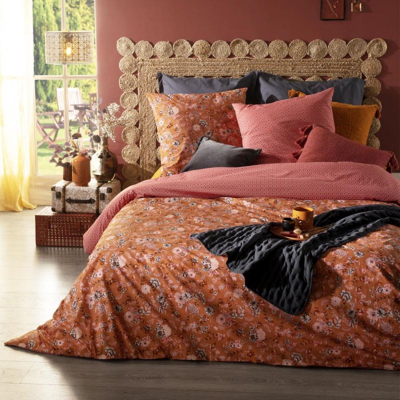 Parure De Lit A Motifs Gypsy 2x240cm Terracotta Pas Cher A Prix Auchan