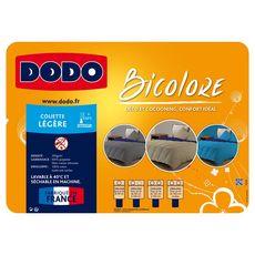 DODO Couette légère en coton 200 g/m² BICOLORE (Turquoise / Indigo)