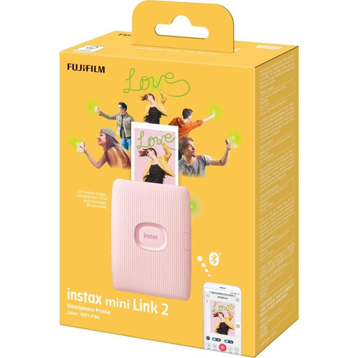 FUJIFILM Imprimante photo portable Instax Mini Link 2 Soft Pink