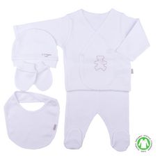 SEVIRA KIDS Coffret de vêtements naissance en coton bio - 5 pièces, ORGANIC SEVIRA KIDS (Blanc)