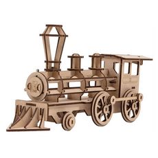 Youdoit Maquette 3D en bois MDF - Locomotive - 38 x 13 cm