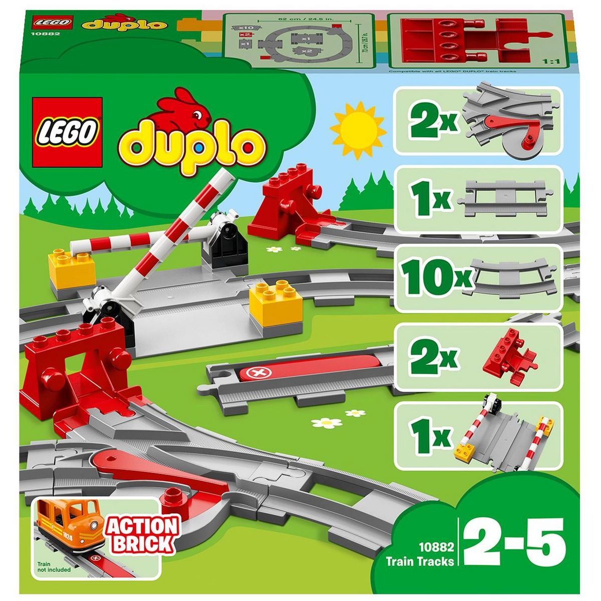 LEGO LEGO DUPLO Ma Ville 10882 Les Rails du Train, Jeu de Construction pour  Enfant pas cher 