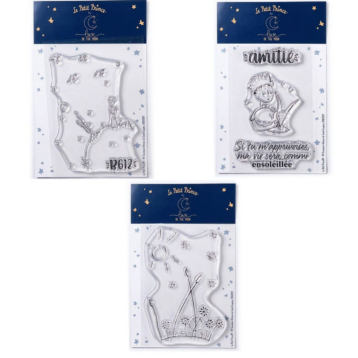 Youdoit 5 Tampons transparents Le Petit Prince et Astéroïd + Renard + Paysage
