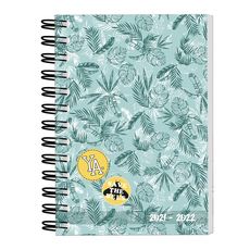 AUCHAN Agenda scolaire journalier à spirales VSCO Tropical bleu et vert