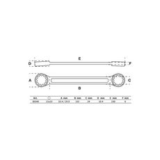 Clé polygonale double embouts extra plate BGS TECHNIC - 21 x 23 mm - 30340
