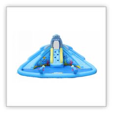 HAPPY HOP Aire de jeux gonflable requin piscine