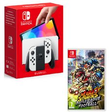 Console Nintendo Switch (modèle OLED) Joy-Con Blanc + Mario Strikers : Battle League Football Nintendo Switch