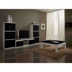 Meuble TV GENOVA L150cm bicolore ( blanc-noir)