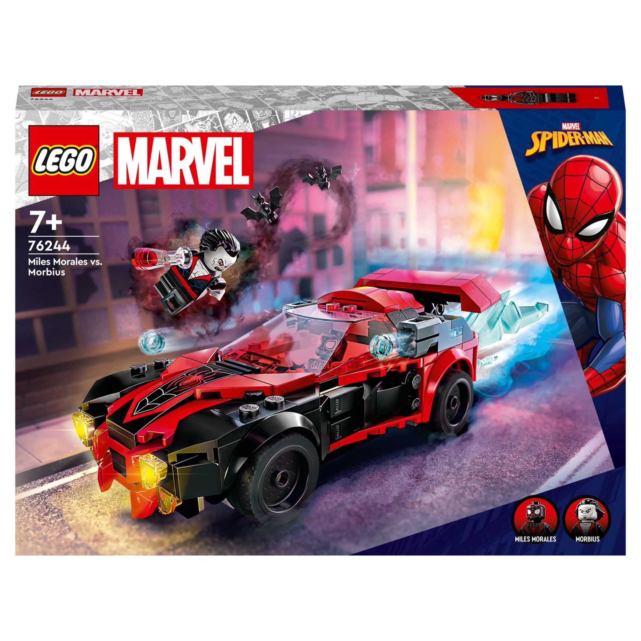 LEGO Marvel Super Heros 76244 Miles Morales vs Morbius, Jouet de