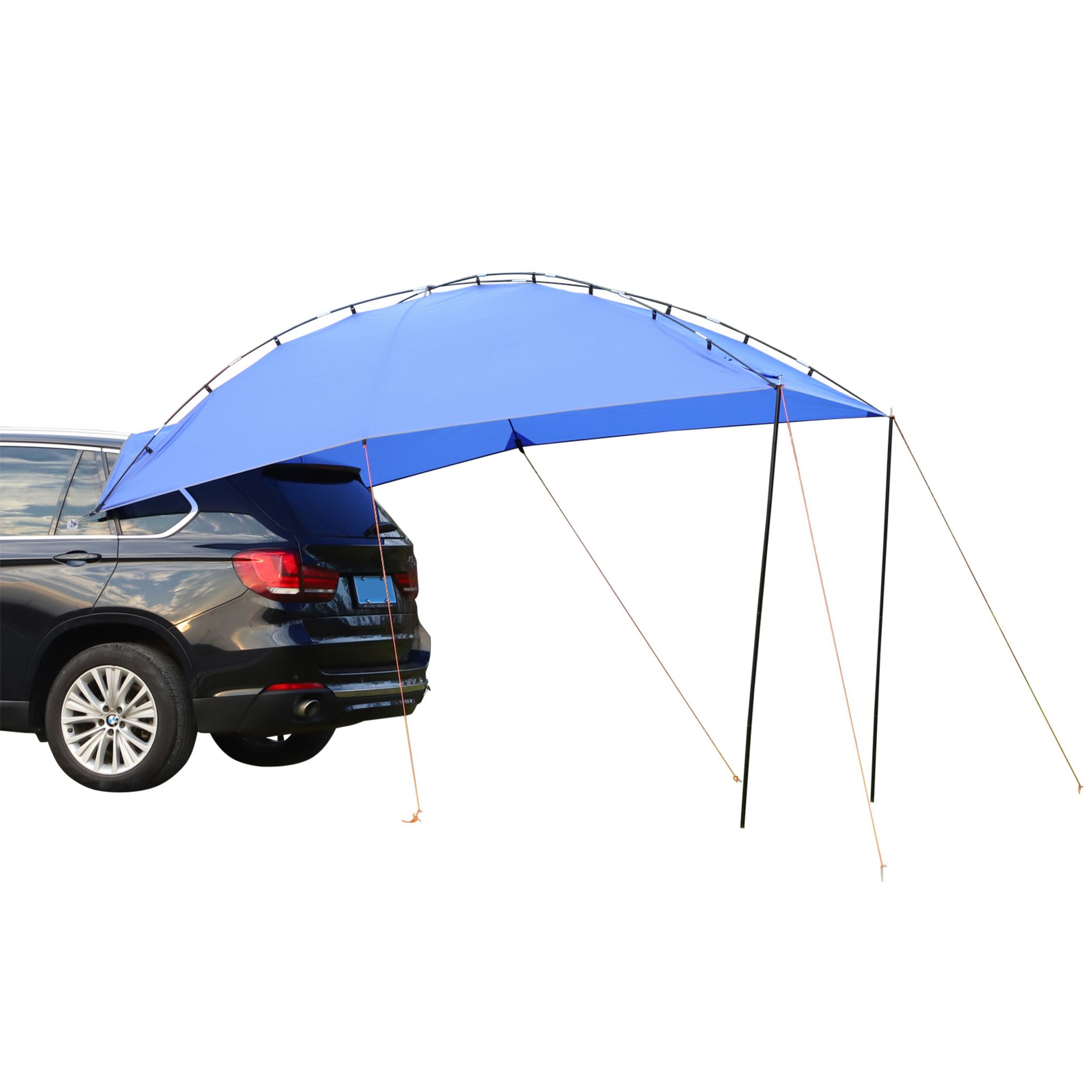 OUTSUNNY Tente pour voiture - tente de camping - auvent étanche pliable  portable - voile d'ombrage 5-6 pers. - fibre verre polyester bleu pas cher  