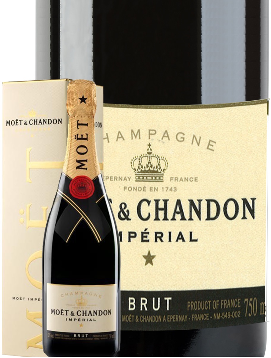 ETIQUETTE DE CHAMPAGNE MOET ET CHANDON EPERNAY / BRUT IMPERIAL