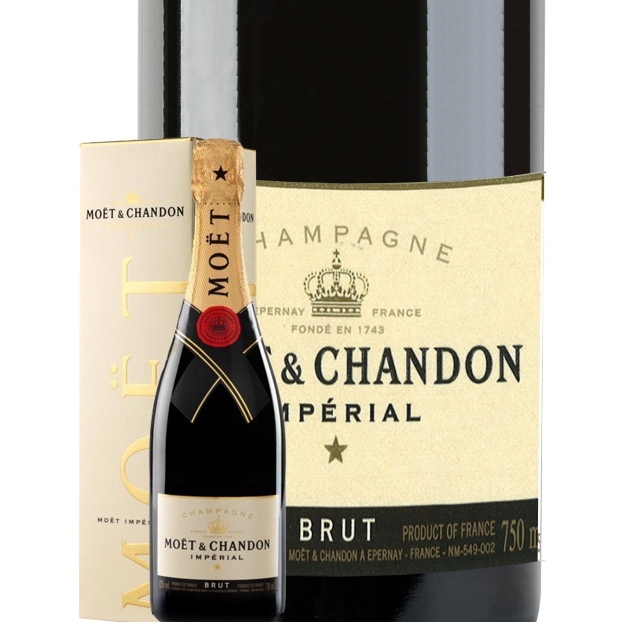 ETIQUETTE DE CHAMPAGNE MOET ET CHANDON EPERNAY / BRUT IMPERIAL