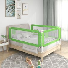 Barriere de securite de lit d'enfant Vert 100x25 cm Tissu