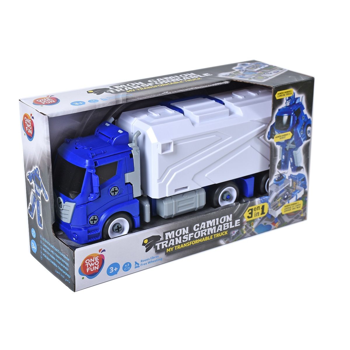 One Two Fun Camion de police transformable 3 en 1 pas cher 