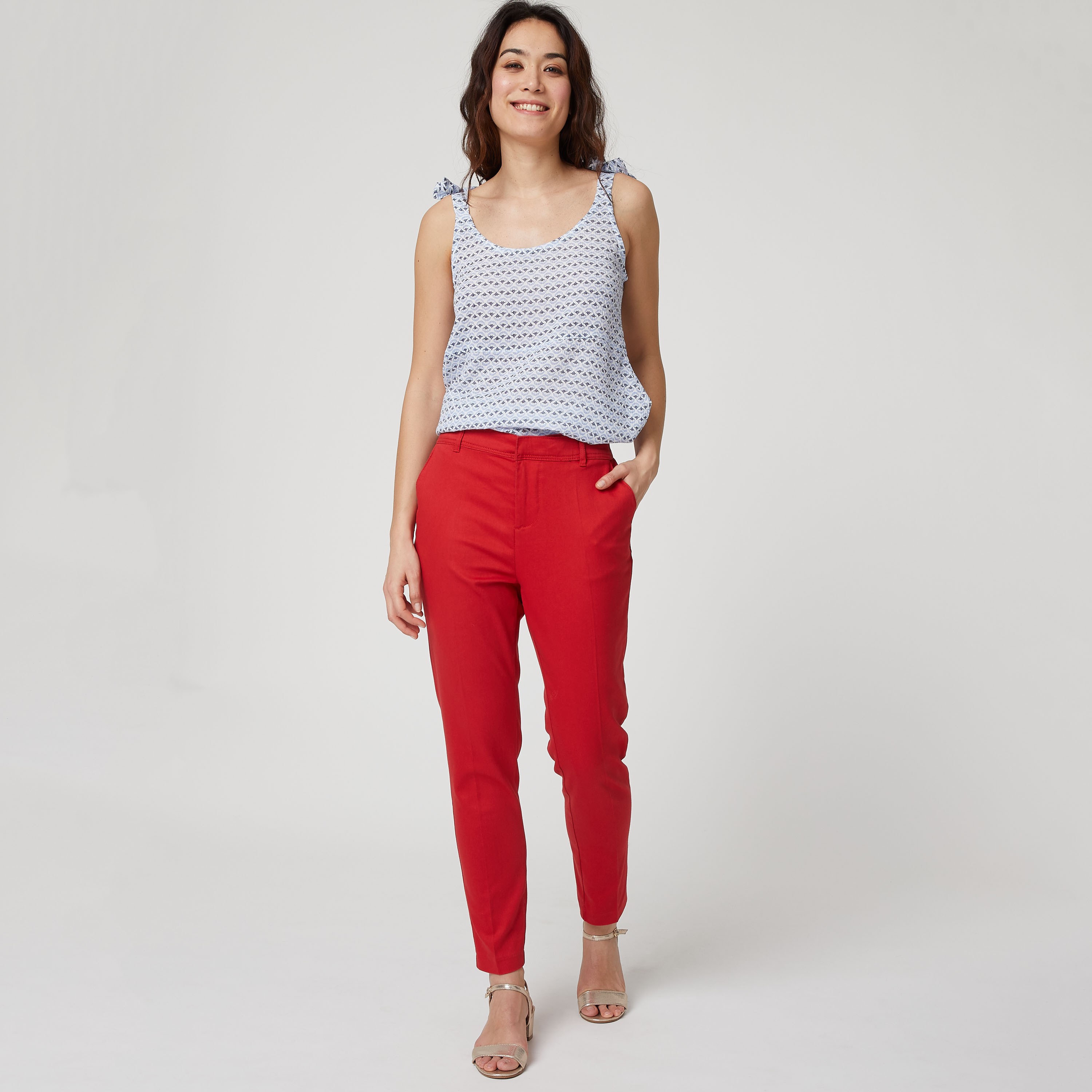 IN EXTENSO Pantalon femme Rouge taille 40 pas cher Auchan
