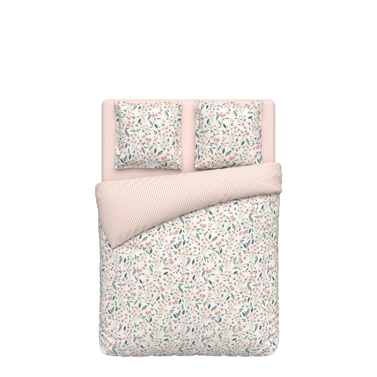 ACTUEL Parure housse de couette en flanelle de coton FELICITE pas cher 